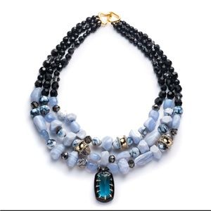 Alexis Bittar Multi Strand Stone Bib Necklace